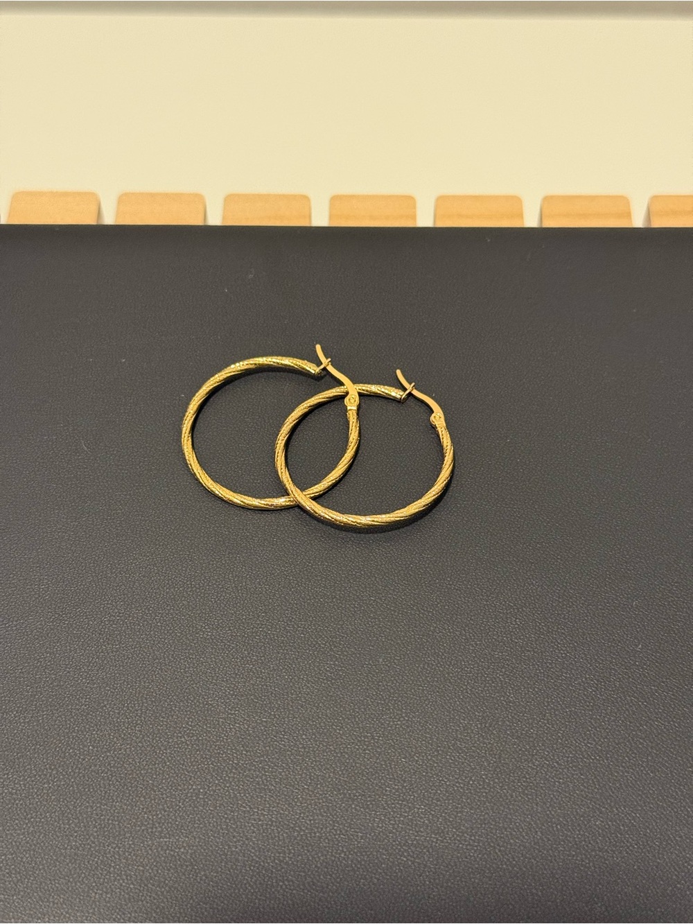 Gold-Tone Textured Hoop Earrings - Women Jewelry